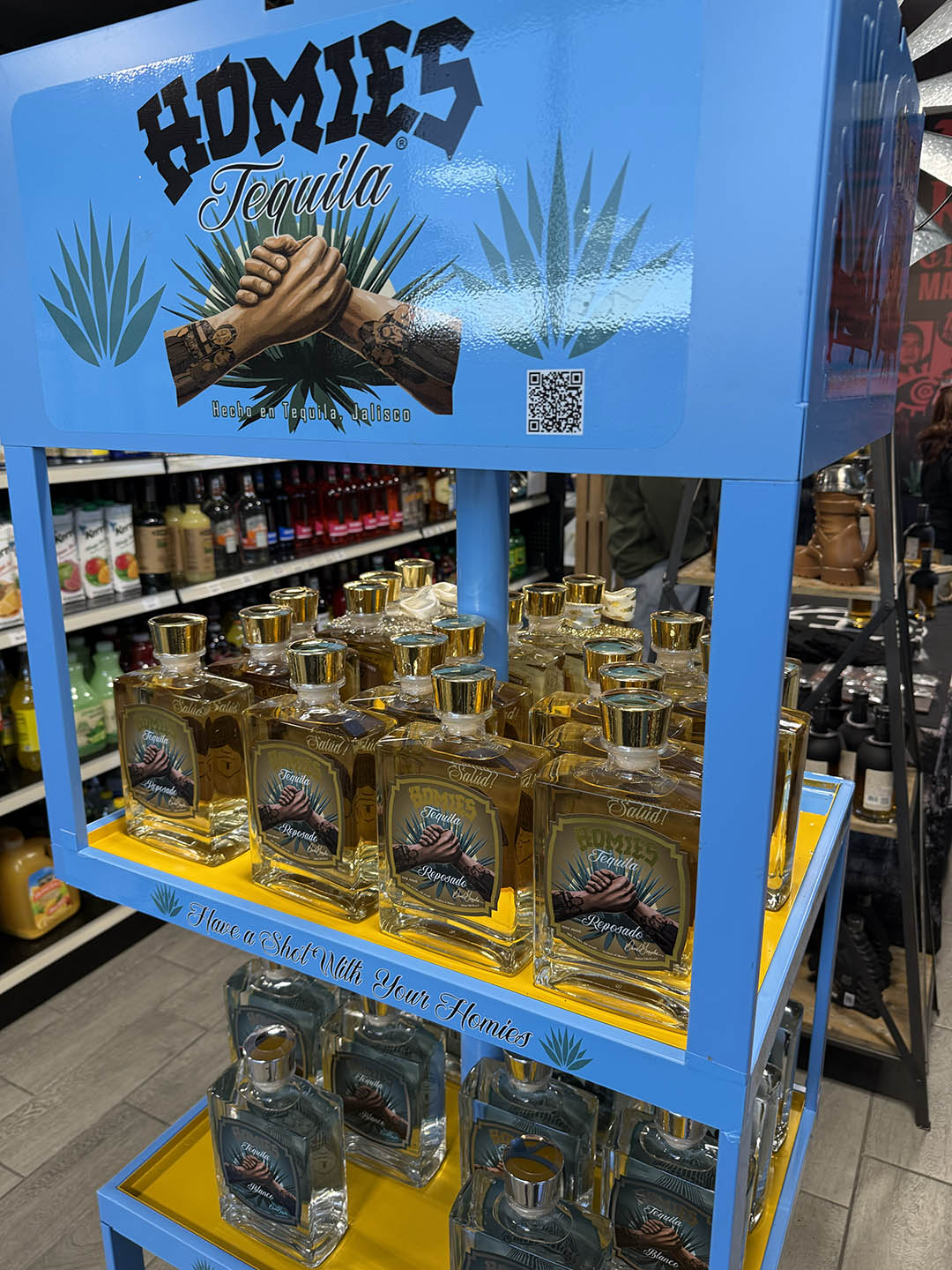 Bottle shop interior and premium spirits