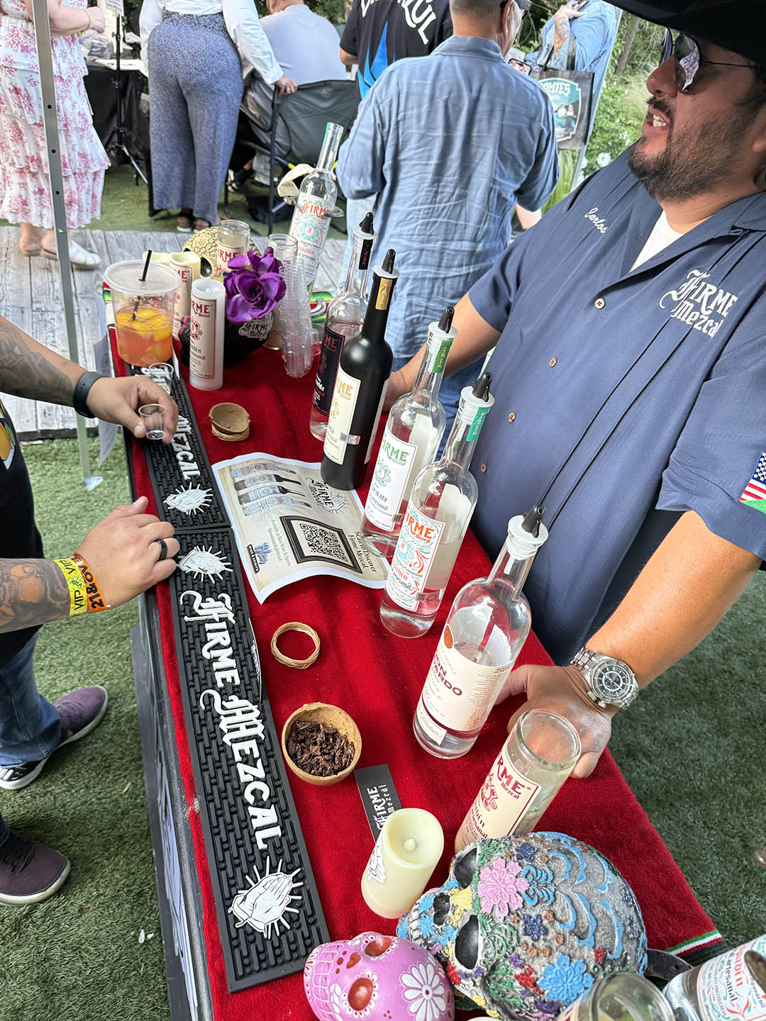 Mezcal and tequila tasting setup